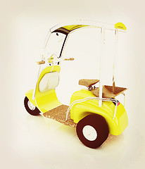 Image showing scooter. 3D illustration. Vintage style.