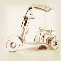 Image showing scooter. 3D illustration. Vintage style.