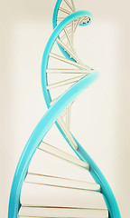 Image showing DNA structure model on white. 3D illustration. Vintage style.