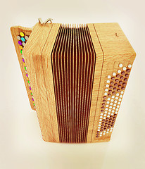 Image showing Musical instrument - retro bayan. 3D illustration. Vintage style