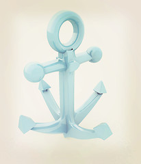 Image showing anchor. 3D illustration. Vintage style.