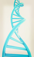 Image showing DNA structure model on white. 3D illustration. Vintage style.