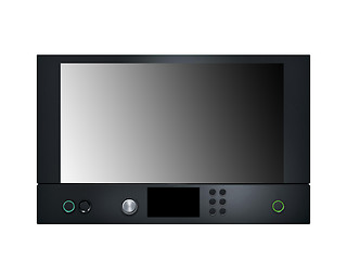 Image showing Black Microwave isolated on white