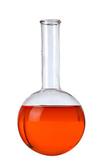 Image showing Chemical laboratory flask with red liquid