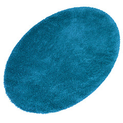 Image showing Blue bath rug isolated