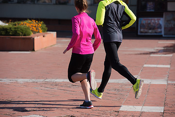 Image showing young  couple jogging