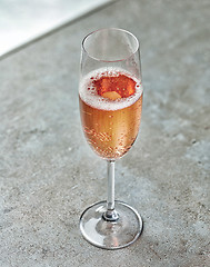 Image showing glass of pink champagne