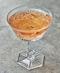 Image showing glass of pink champagne