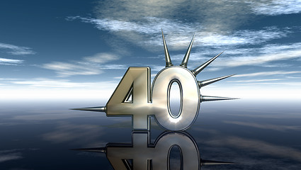 Image showing number forty with prickles under cloudy sky - 3d illustration