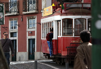 Image showing EUROPE PORTUGAL LISBON TRANSPORT FUNICULAR TRAIN