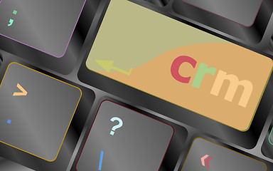 Image showing crm keyboard keys (button) on computer pc vector keyboard key. keyboard button. Vector illustration