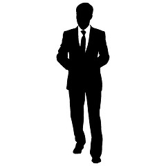 Image showing Black silhouettes of beautiful mans on white background.