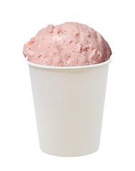 Image showing Vanilla ice cream scoop in paper cup