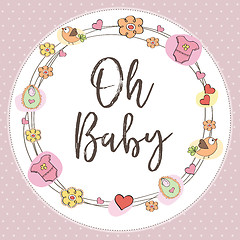 Image showing baby girl shower card