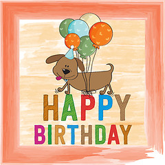Image showing childish birthday card with funny dog