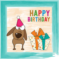 Image showing childish birthday card with funny dog