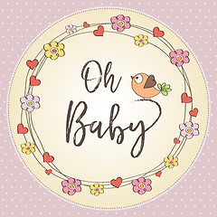 Image showing baby girl shower card