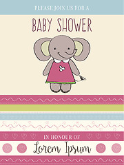 Image showing baby shower card with cute little mouse