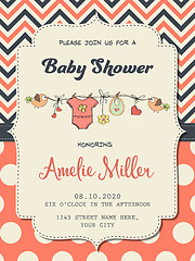 Image showing Beautiful baby girl shower card 