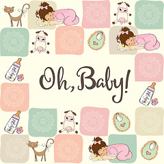 Image showing baby girl shower card