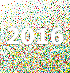 Image showing New year 2016 lettering on background confetti