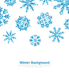 Image showing Winter Background with Sparkle Snowflakes