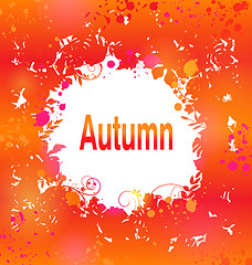 Image showing Autumn Grunge Background, Abstract Decorative Frame