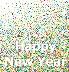 Image showing Happy New Year lettering colorful confetti background