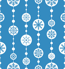 Image showing Seamless christmas pattern xmas ball toys snowflakes