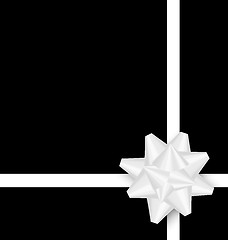 Image showing White bow cross ribbon on black background