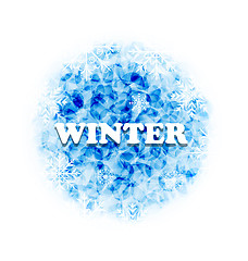 Image showing Abstract Winter Background with Set Snowflakes