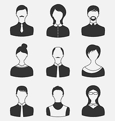 Image showing Set business people, different male and female user avatars isol