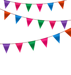 Image showing Set Colorful Buntings Flags Garlands for Holiday