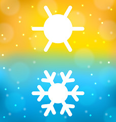 Image showing Abstract background with logo of symbol climate balance - sun an