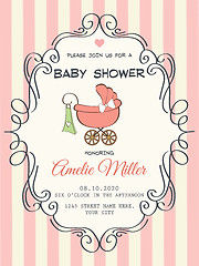 Image showing Delicate baby girl shower card