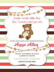 Image showing Lovely baby shower card with teddy bear