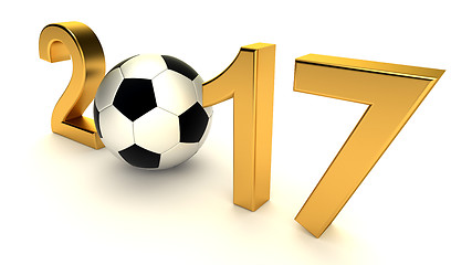 Image showing Year 2017 with soccer ball