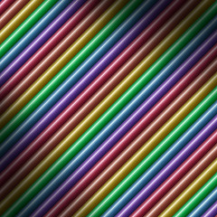 Image showing Diagonal multicolored tube background lit diagonally
