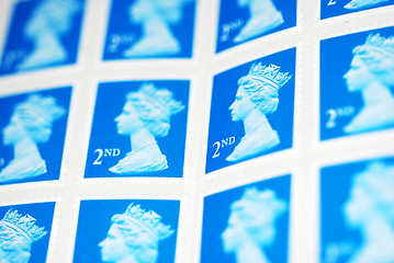 Image showing A Sheet of Postage Stamps