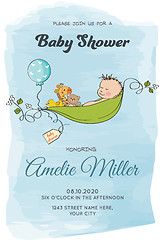 Image showing Lovely baby boy shower card