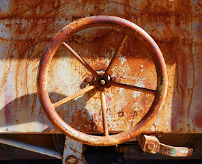 Image showing old rusty valve on a train