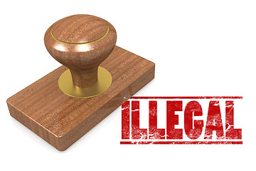 Image showing Illegal wooded seal stamp