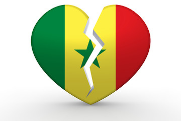 Image showing Broken white heart shape with Senegal flag