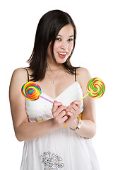 Image showing Lollipops woman