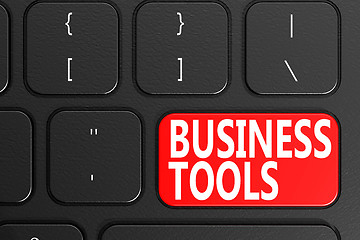 Image showing Business Tools on black keyboard