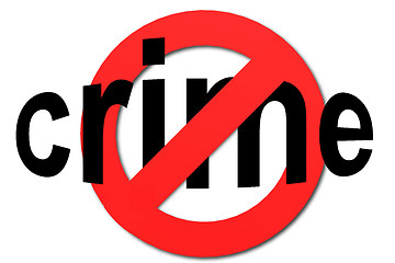 Image showing Stop crime sign in red