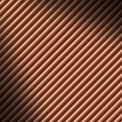 Image showing Copper colored diagonal tube background lit diagonally