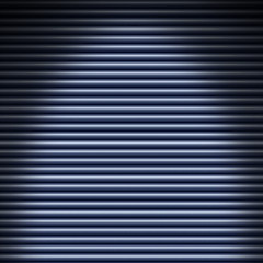 Image showing Horizontal blue metallic tube background, lit from above