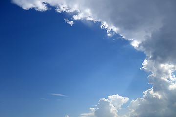 Image showing Blue sky with rain clouds