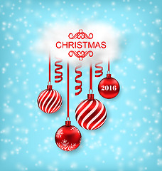 Image showing Christmas Beautiful Background with Balls